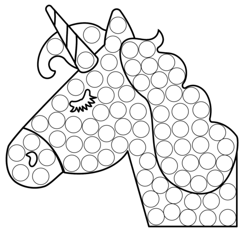 Unicorn Dot Art Coloring Page